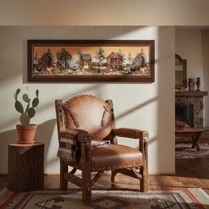 Farmhouse Barnyard Wall Art 10x27 | Cows Pigs Geese Rustic Country Decor